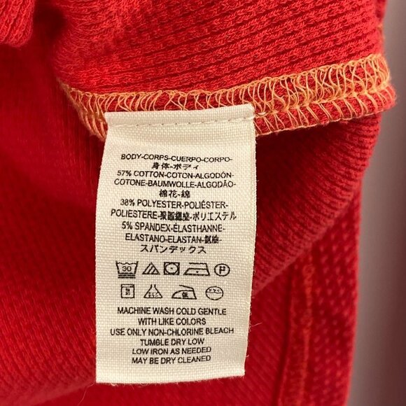 Free People Red Zip It Cuff Waffle Knit Thermal Size XS - Picture 7 of 8